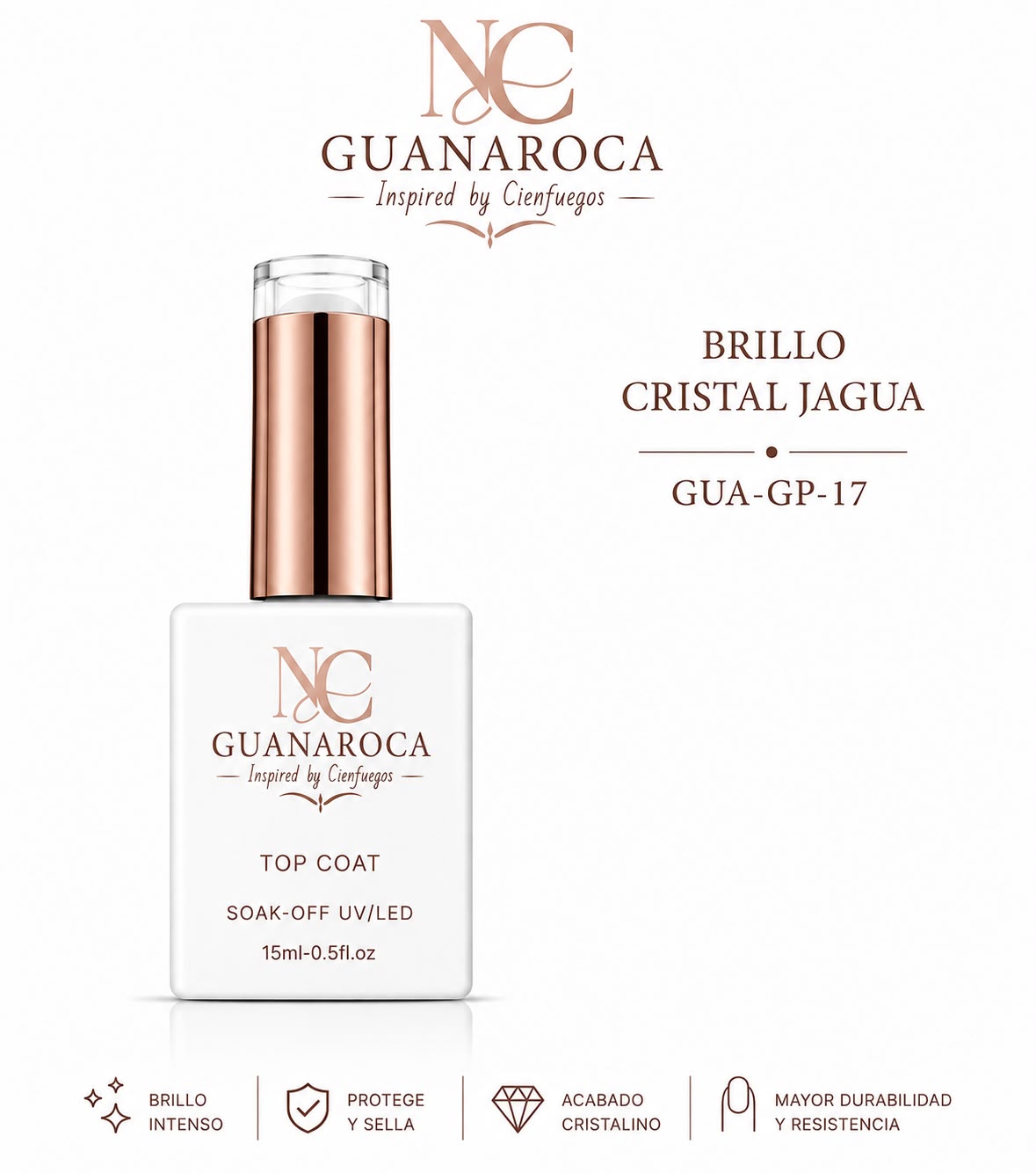 Brillo Cristal Jagua — Top Coat UV/LED — GUA-GP-17