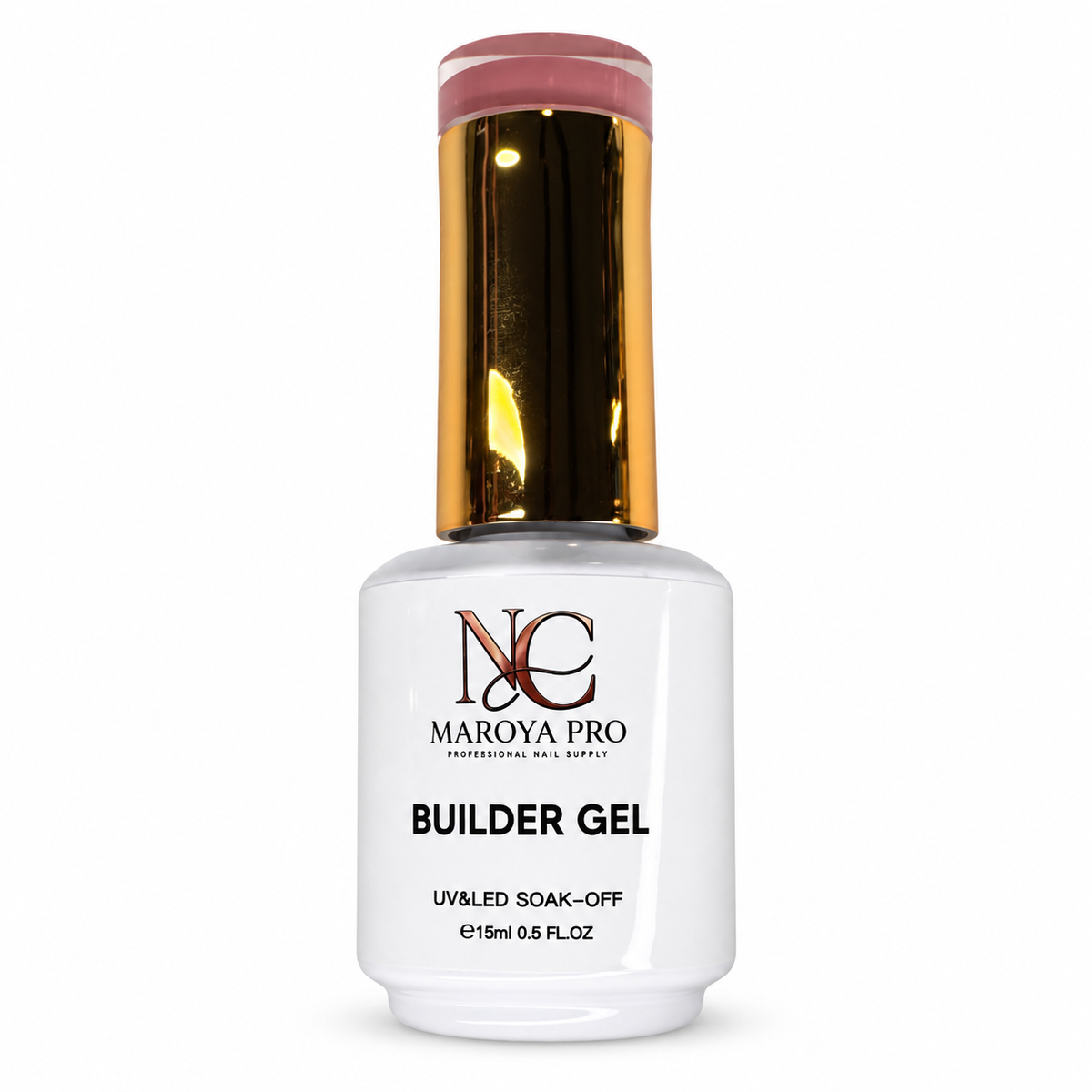 Builder Gel NC Maroya Pro, frasco de 15 ml sobre fondo blanco, foto 8263