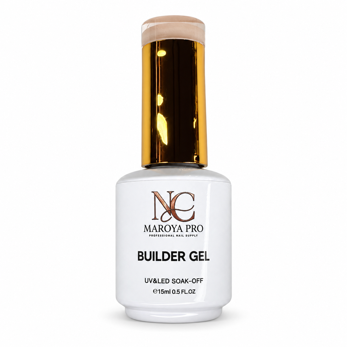 Builder Gel NC Maroya Pro, frasco de 15 ml sobre fondo blanco, foto 8266