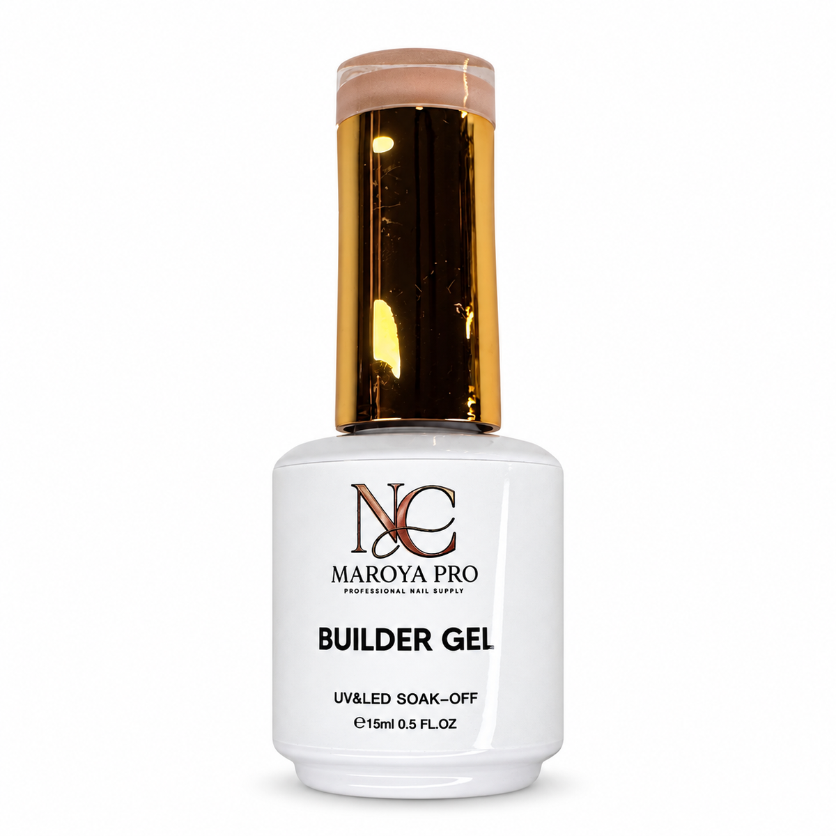 Builder Gel NC Maroya Pro, frasco de 15 ml sobre fondo blanco, foto 8268