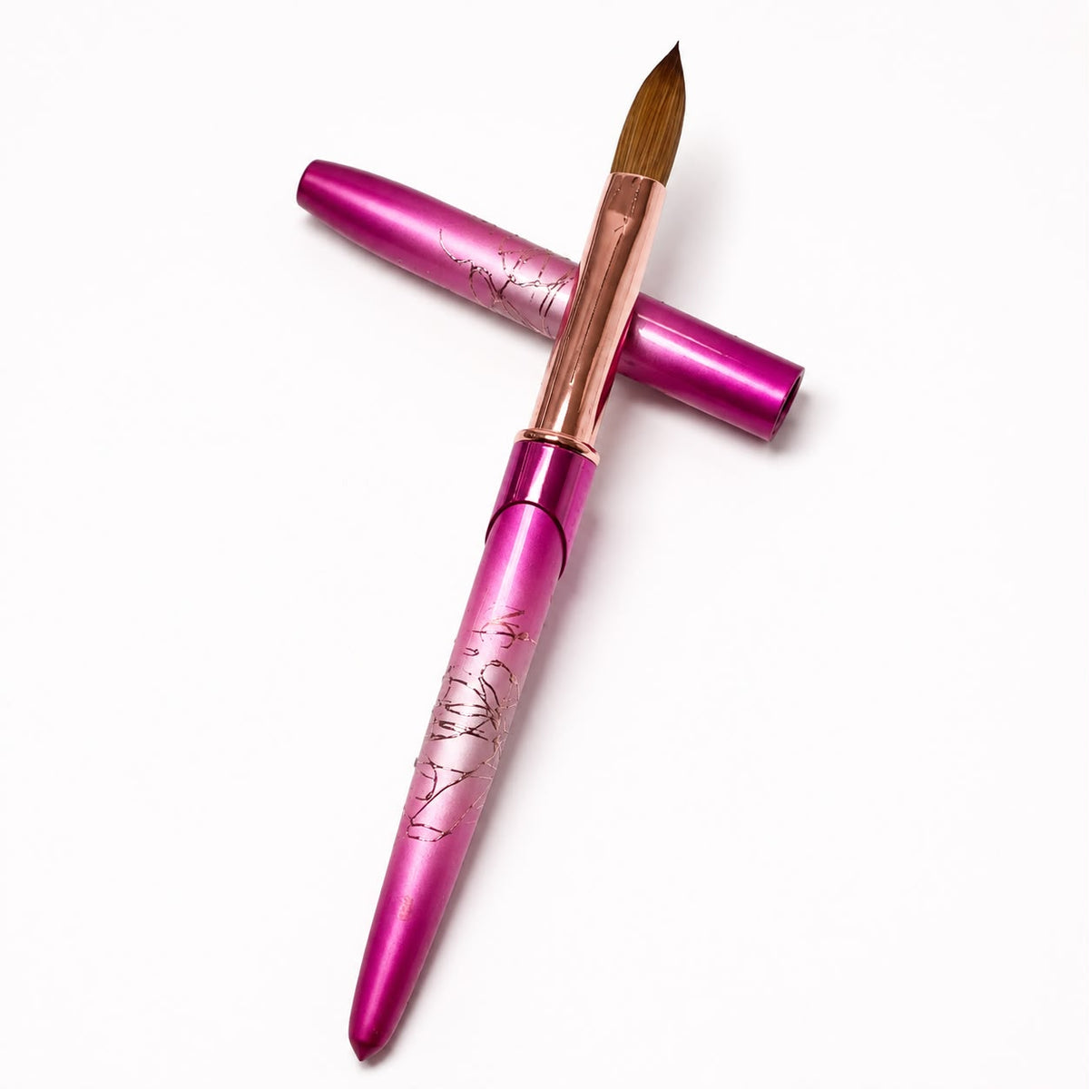 Pincel profesional Maroya Pro Kolinsky para acrílico en color rosa