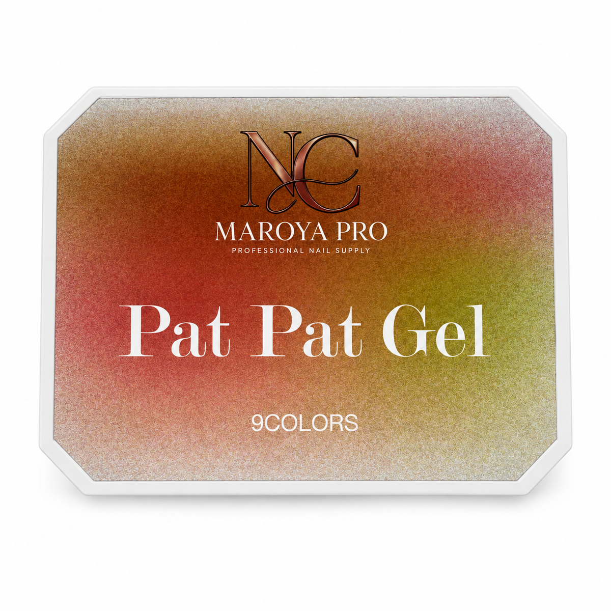 Paleta Pat Pat Gel Maroya Pro de 9 colores, cerrada, fondo blanco