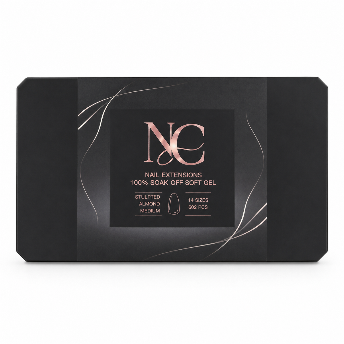 Maroya Pro soft gel tips Sculpted Almond Medium, caja de 602 piezas y 14 tamaños